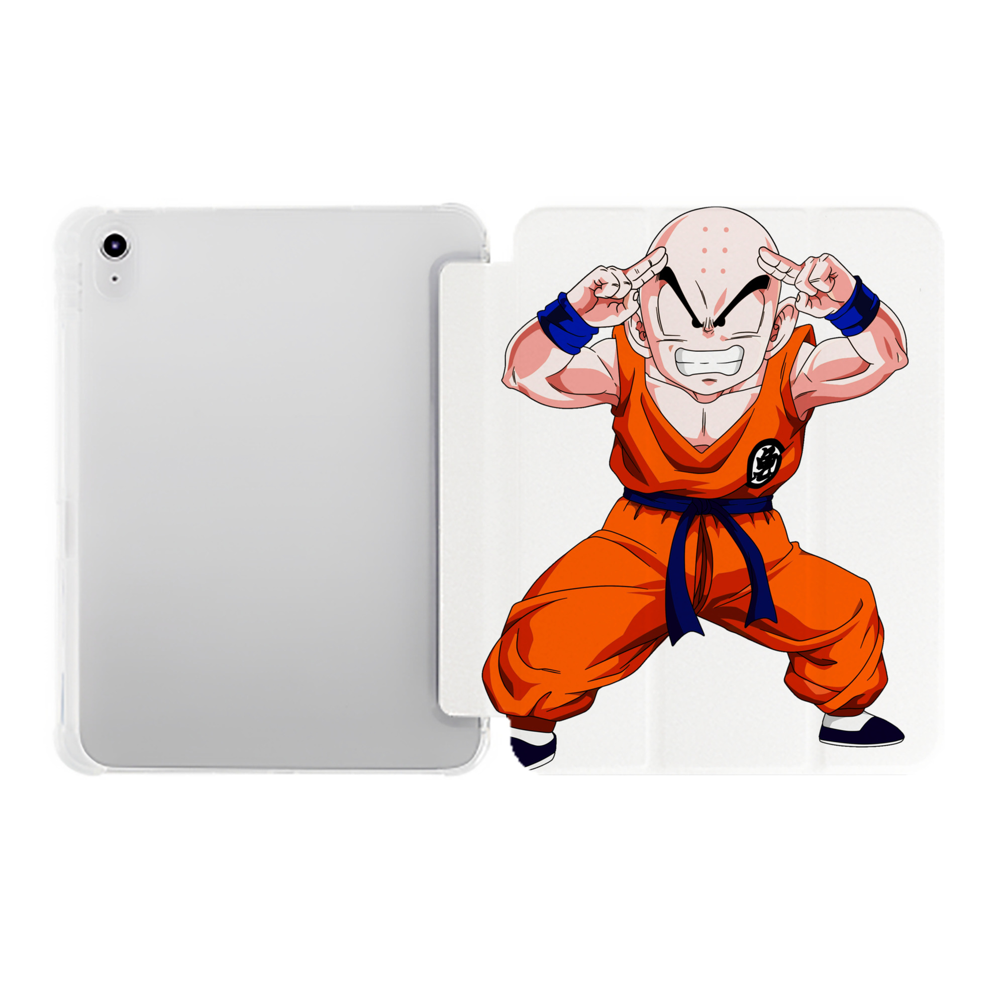 （画像用） ドラゴンボール クリリン DRAGON BALL krillin IPad ケース ペン収納付き 三つ折りスタンド PUレザー×シリコン 対応機種9.5/10.5/10.9インチ